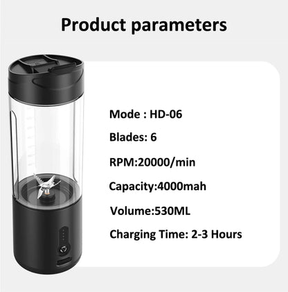 SipFresh 6-Blade Portable Blender
