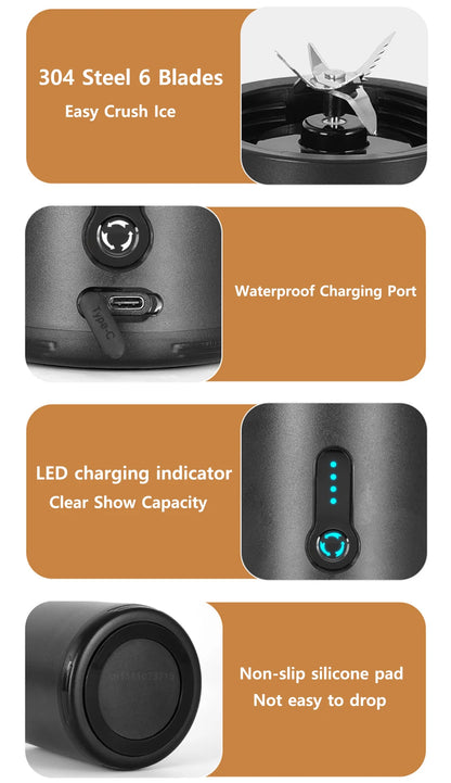 SipFresh 6-Blade Portable Blender